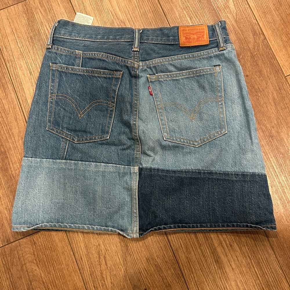 Levi's patchwork denim mini skirt size 27 - Picture 3 of 4